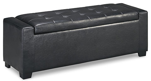 Black Upholstered Storage Bench