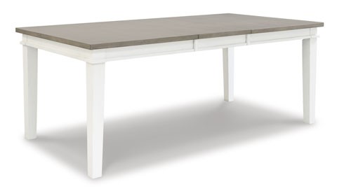 Nollicott Whitewash/Light Gray Rectangular Dining Table