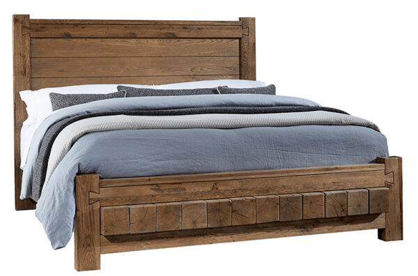 Dovetail Natural Queen Poster Bed with 6x6 Footboard