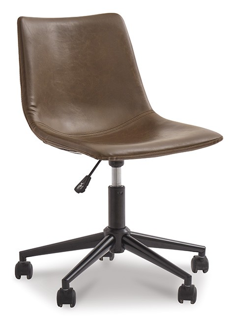 Brown Faux Leather Desk Chair